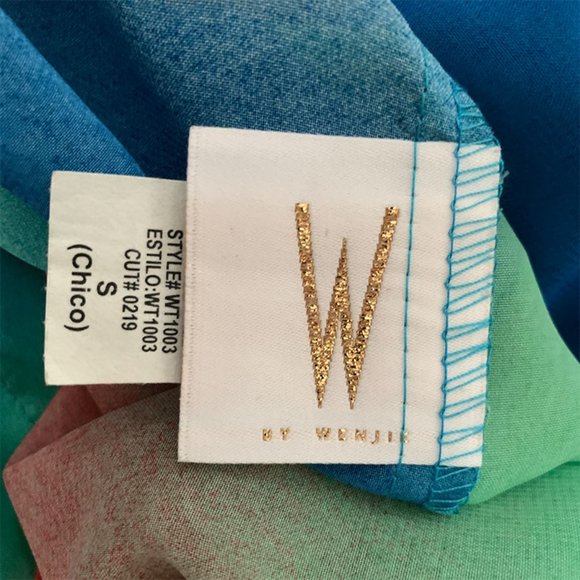 Resort Ombre Rainbow Tropical Bling Caftan Tunic Cover Up - Picture 8 of 9